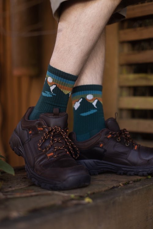 Sunset Ridge Micro Crew - Teal