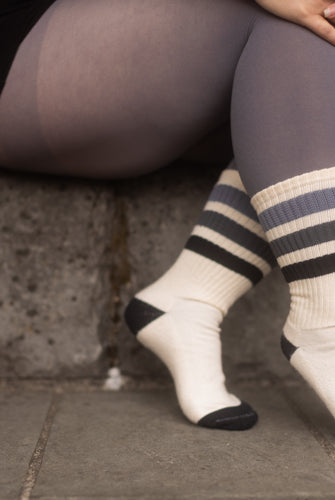 Mike Black Retro Gym Crew Socks