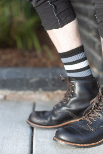 George Black Retro Gym Crew Socks