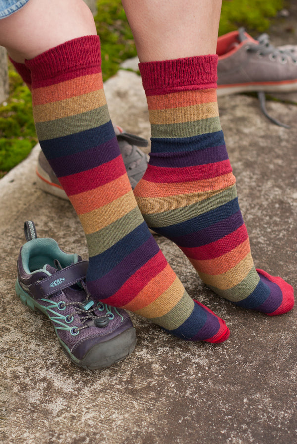Simply Striped Tube Socks - Harvest Rainbow