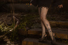 Rhinestone Fishnet Tights - Black