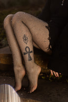 Rhinestone Fishnet Tights - Black