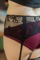 French Rose Backseam Stockings with Attached Garter