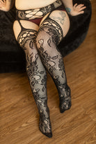 French Rose Backseam Stockings with Attached Garter