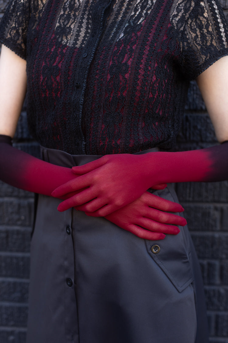 Ombre Mesh Opera Length Gloves