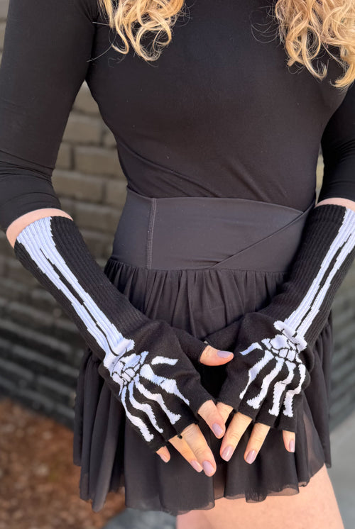 Skeleton Fingerless Gloves