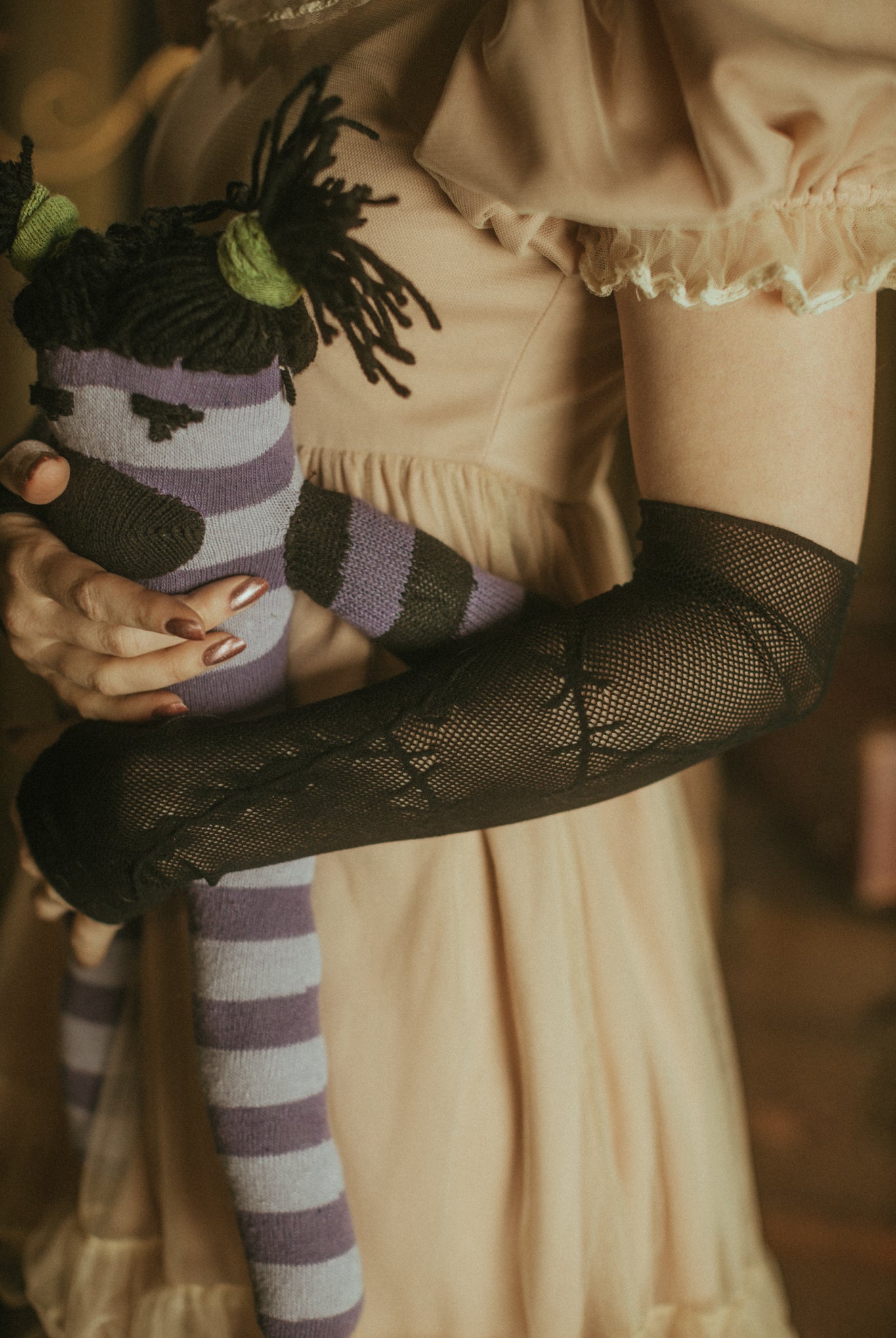 Stitched Up Fishnet Arm Warmers