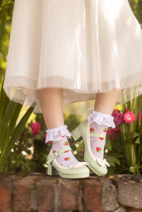 Strawberry Polka Dot Anklets
