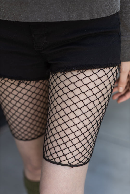 Industrial Net Biker Shorts - Black