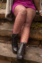 Diamond Net Tights - magenta