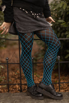 Diamond Net Pantyhose - neon Blue