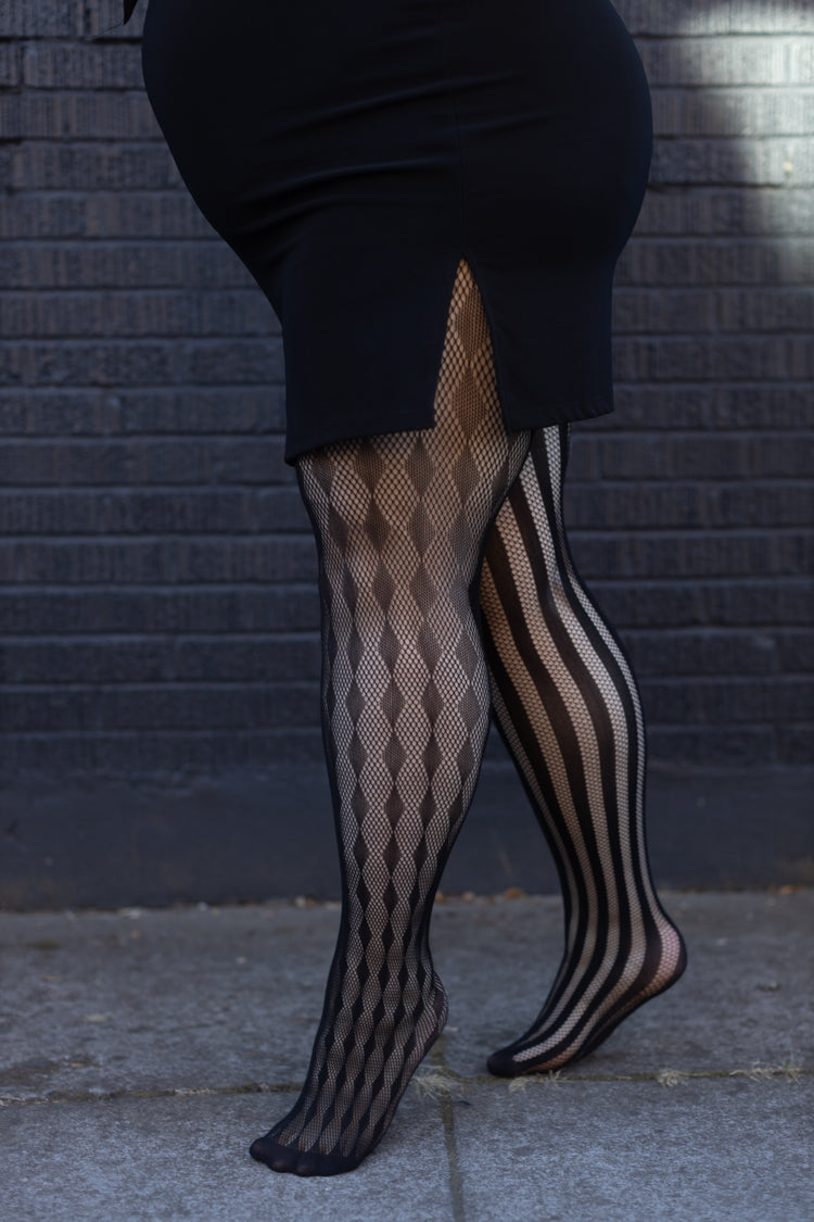 Plus Size Harlequin Net Tights