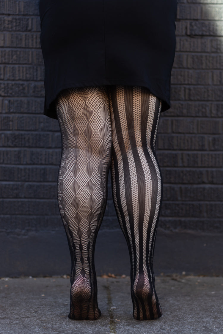 Plus Size Harlequin Net Tights