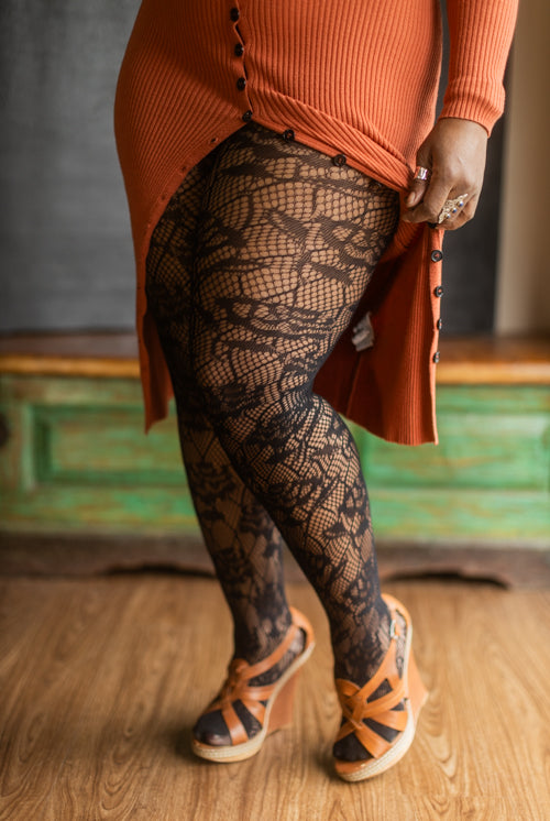 Plus Size Wild Rose Net Tights
