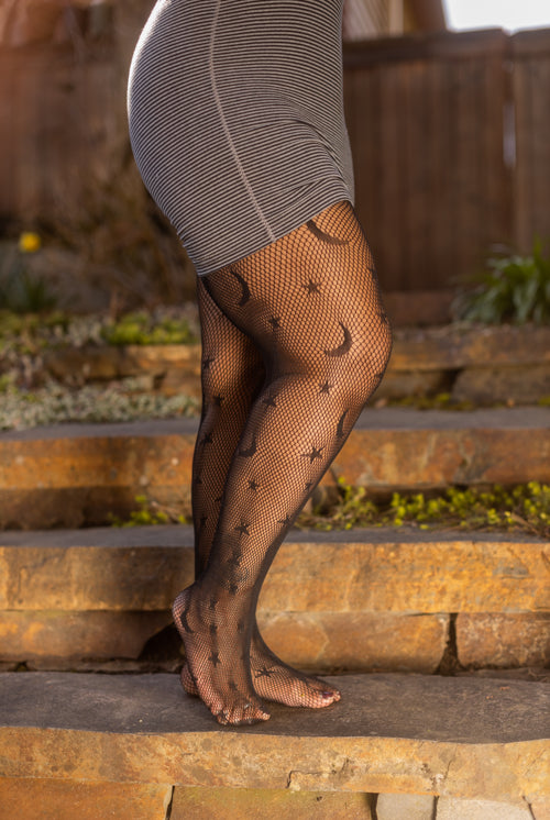 Plus Size Celestial Net Tights