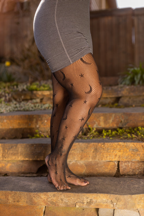 Plus Size Celestial Net Tights