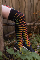 Tie Dye Extraordinary Gradient Stripes Thigh High
