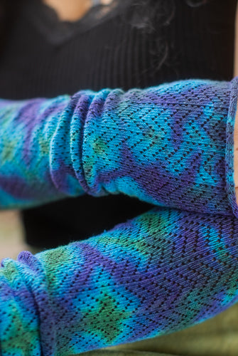 Tie Dye Chevron Sleeves - Blues/greens/Purples