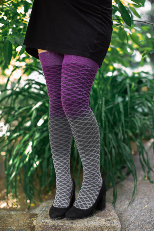 Mermaid Dip Dyed Extraordinary Thigh High - Storm Cloud