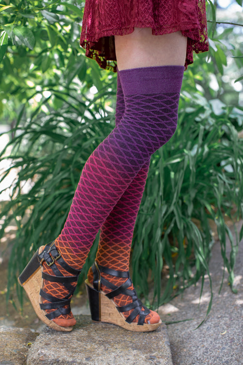 Mermaid Dip Dyed Extraordinary Thigh High - Sunset