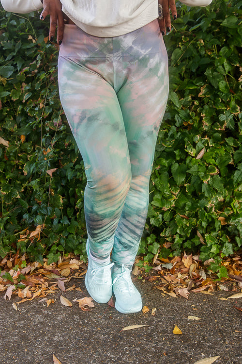Plus Size High Waisted Tropics Sublimation Leggings