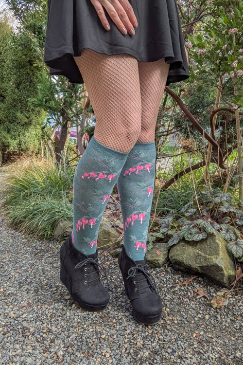 Bleeding Heart Flower Knee High