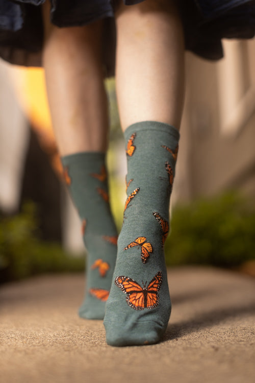 Monarch Butterfly Crew - Heather Sea Medium