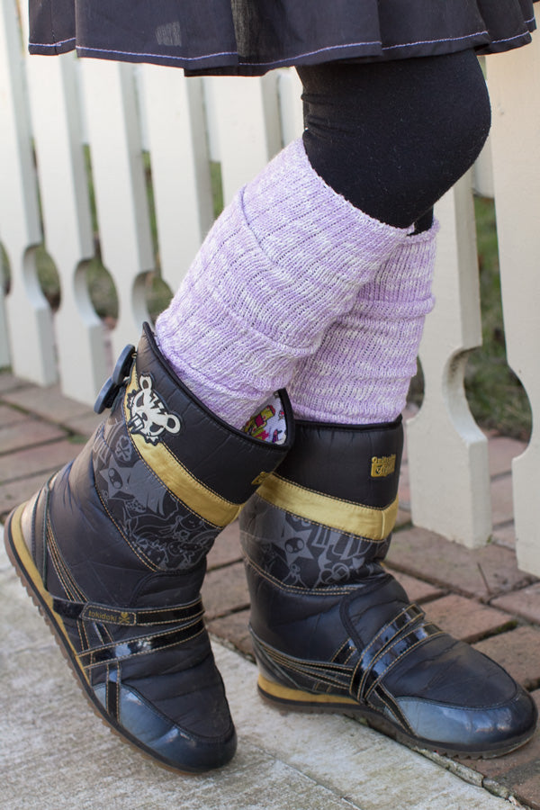 Marled Slouch Socks - Lilac