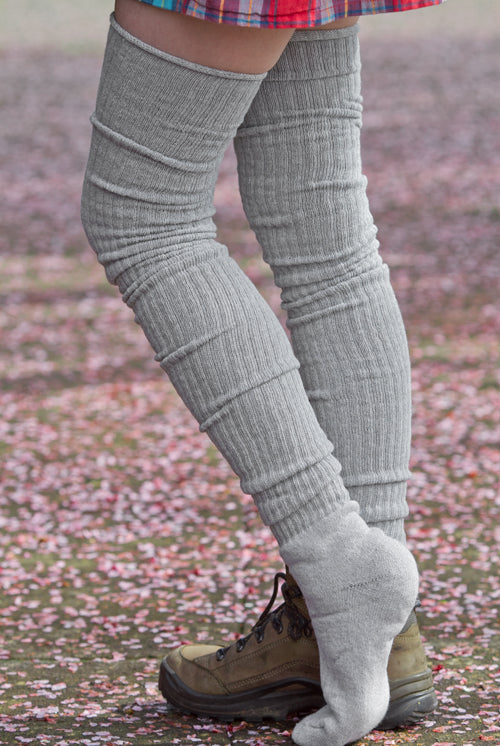 Ribbed M Stockings - Grey
