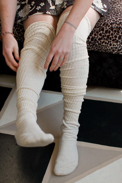 Ribbed M Stockings - Sweet Cream