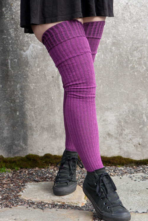 Ribbed M Stockings - purple