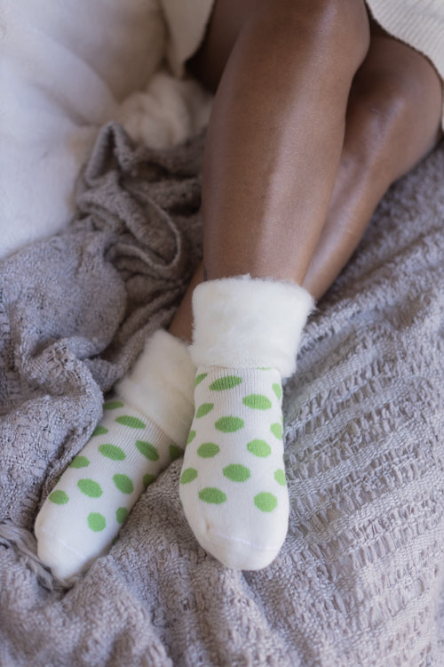 New Zealand Bed Socks with Polka Dots