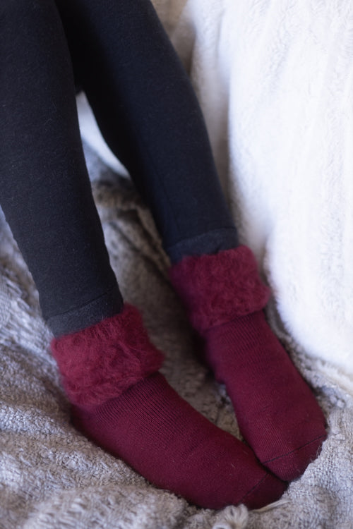 New Zealand Bed Socks - Burgundy