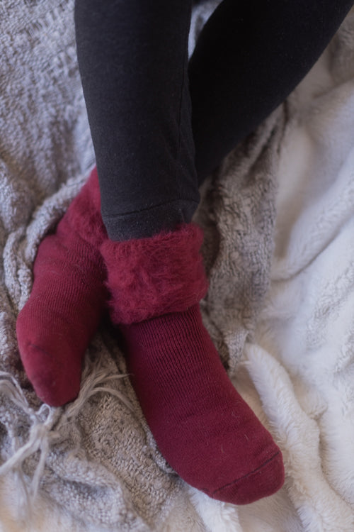 New Zealand Bed Socks - Burgundy