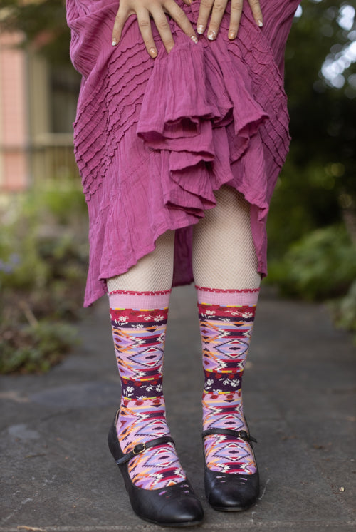 Kilim Pattern Crew - pink