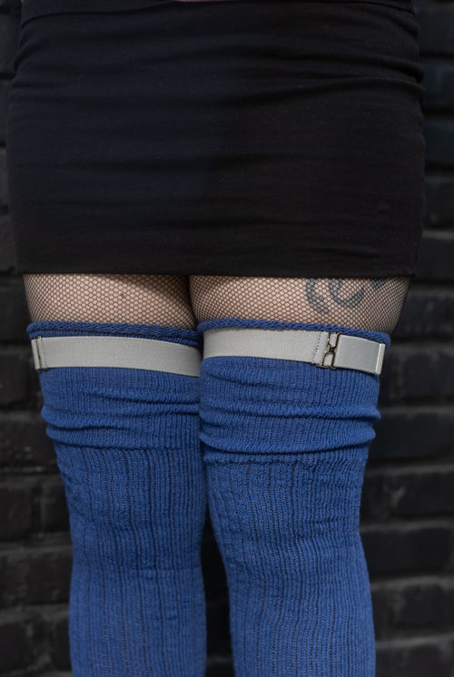 Extra Long Simply Adjustable Sock Garters - Light Grey