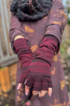 Longer Spaced Dyed Fingerless Gloves