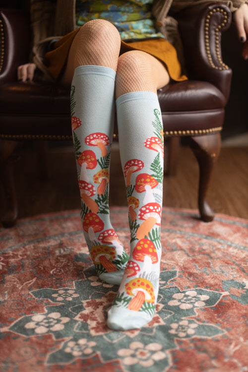 Wonderland Mushroom Knee High Sock Dreams