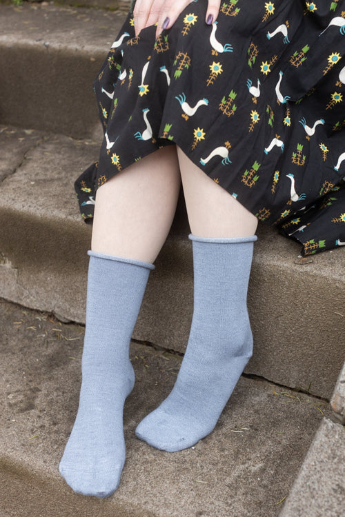 Bamboo Roll Top Crew - Chambray