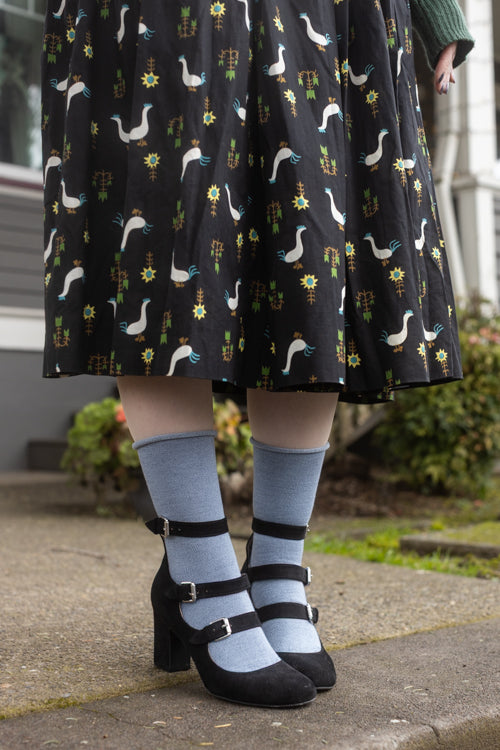 Bamboo Roll Top Crew - Chambray