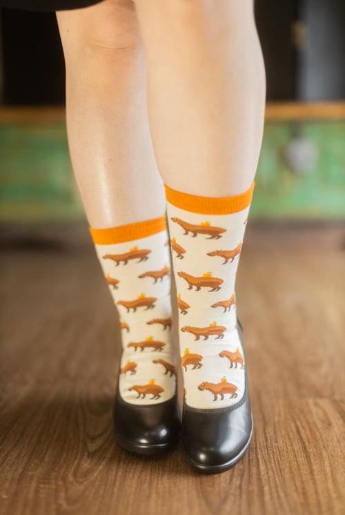 Capybara Orange Bamboo Crew