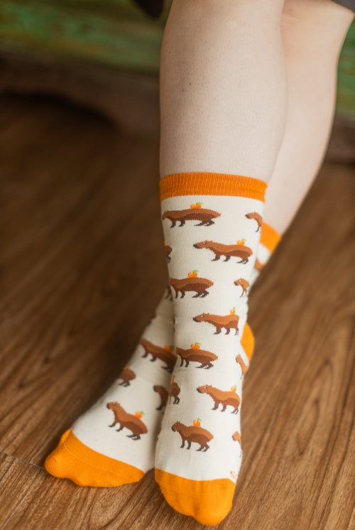 Capybara Orange Bamboo Crew