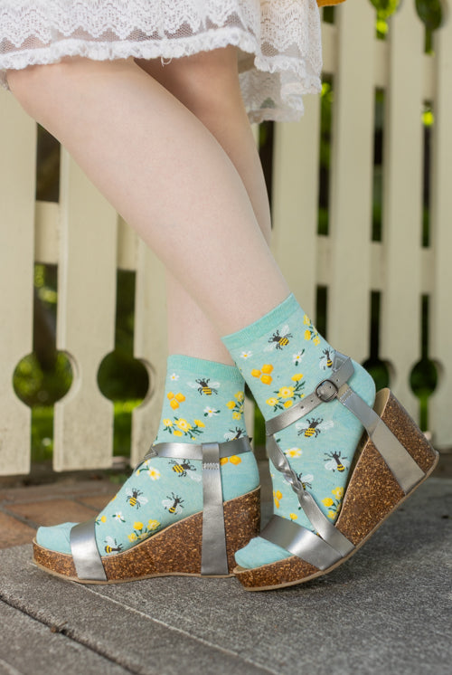 Honey Bee Floral Mini Crew