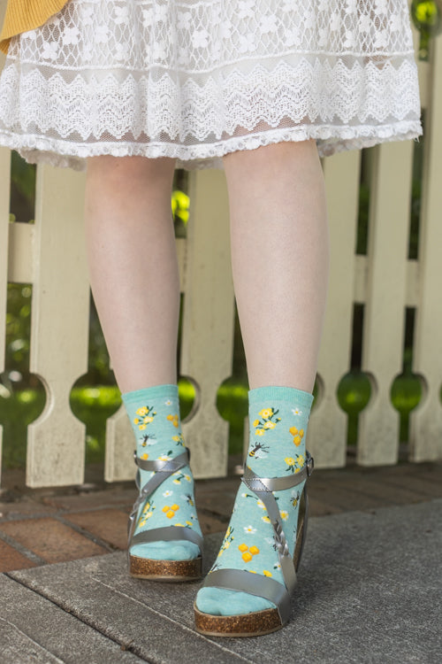 Honey Bee Floral Mini Crew