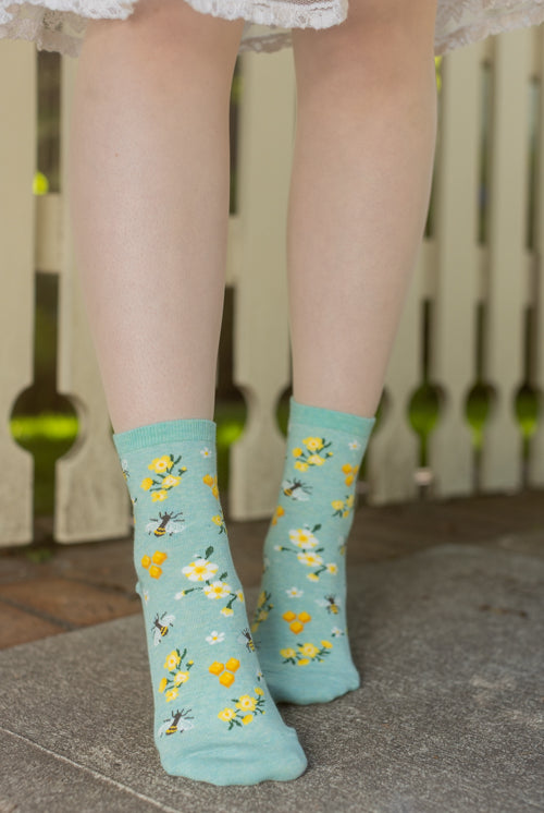 Honey Bee Floral Mini Crew