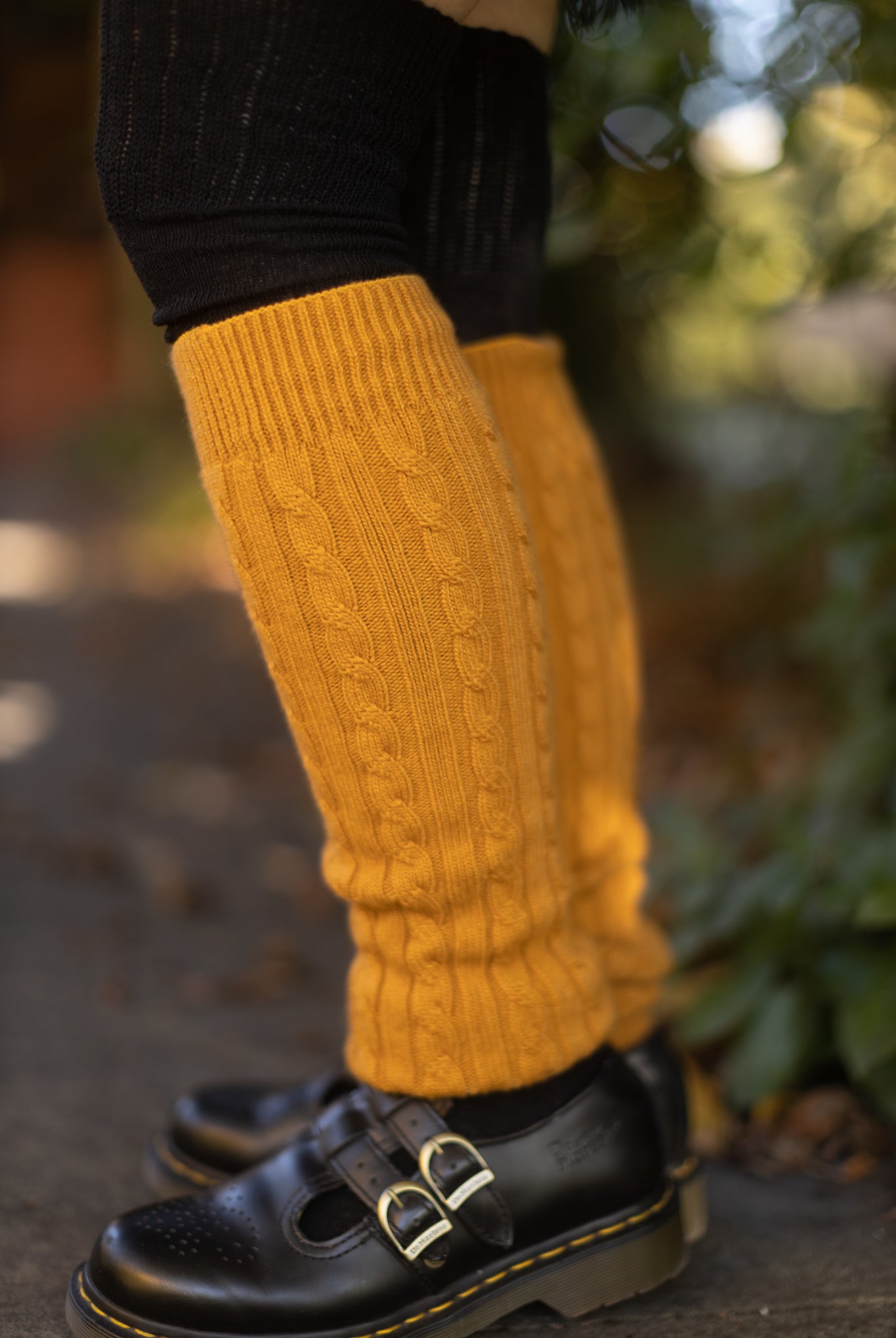 Cable Leg Warmers - Mustard