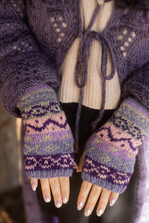 Geometric Wool Arm Warmers