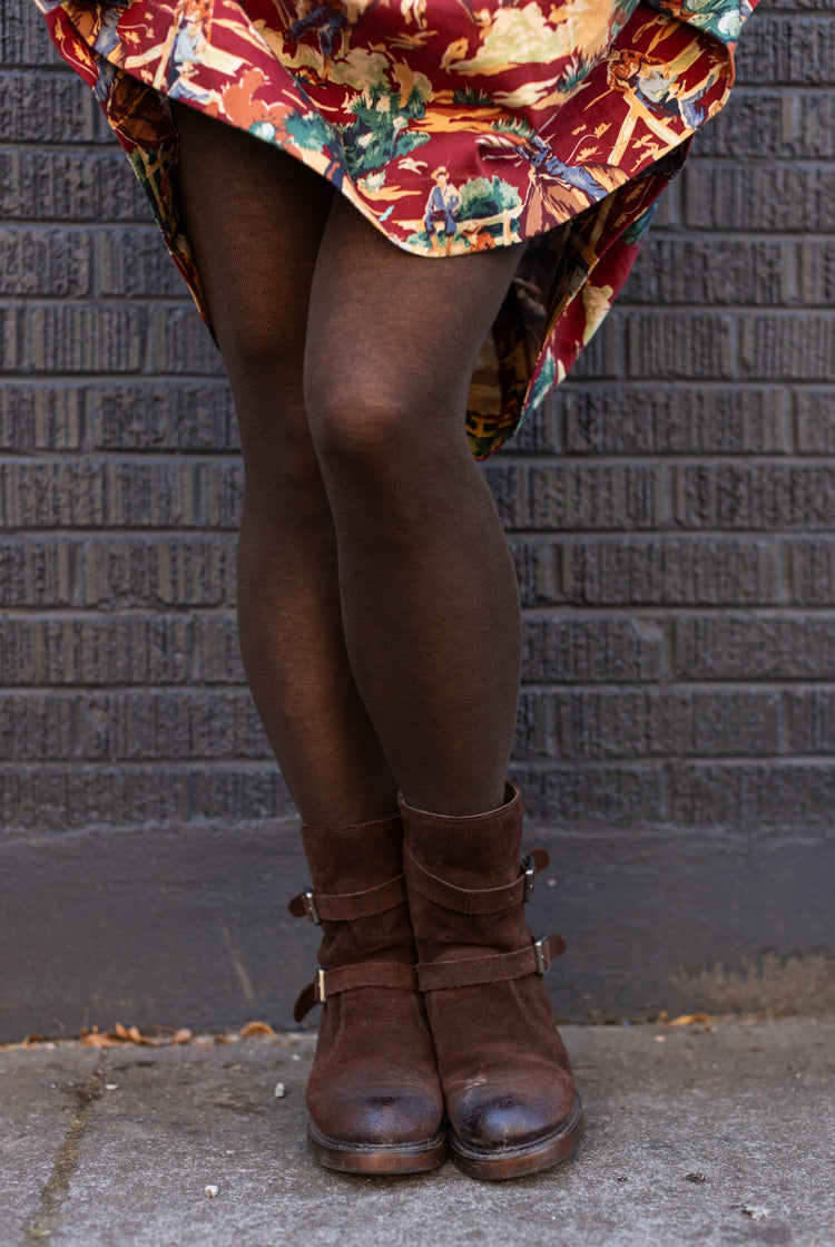 Wilma Cotton Tights - Brown Marrone