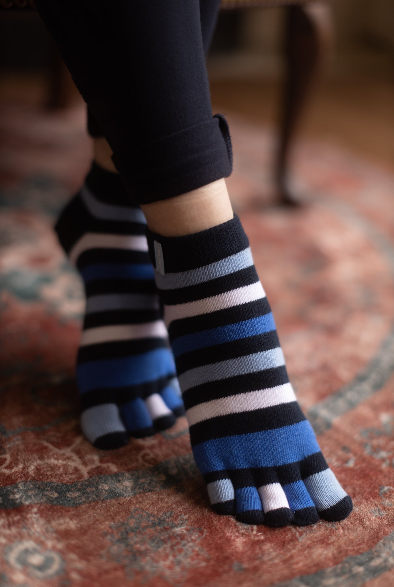 Striped Anklet Toe Socks
