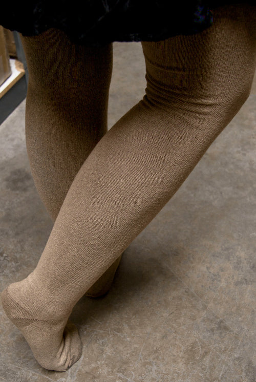 Longer Extraordinary Thigh High Socks in Tan